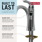 Delta Arvo Chrome Bathroom Faucet 1 Hole, Single Hole Bathroom Sink Faucet for Vanity, Push-Pop Drain Assembly, Chrome 15840LF