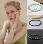 FIRAZIO 20Pcs 4mm Gemstone Beaded Bracelets for Women Mens