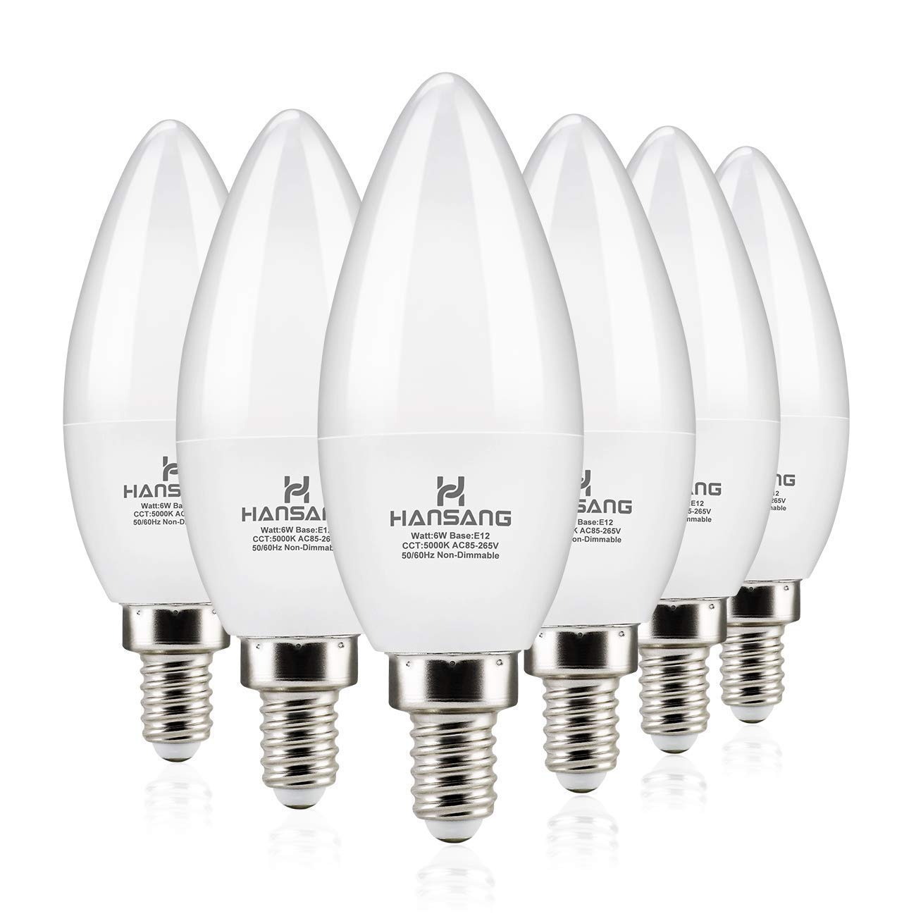 hansang E12 LED Ceiling Fan Light Bulbs 60W Equivalent 5000K Daylight