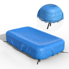 Reinmoson Inflatable Pool Cover Rectangular Fits Pool Under 145" L x 84" W, 20s Easy Set by 1 Person Built-in Elastic Edges & Integrated Drawstrings 10' x 7' Rectangle Pool Cover Above Ground