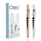 CAVN Pen Light with Pupil Gauge LED Penlight for Nurses Doctors, 2 Pcs Reusable Medical Penlight for Nursing Students (Rose Gold/White)