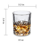 KANARS Old Fashioned Whiskey Glasses with Luxury Box - 10 Oz Rocks Barware For Scotch, Bourbon, Liquor and Cocktail Drinks - Set of 4 - Men Gift