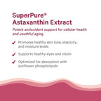 PURE SYNERGY SuperPure Astaxanthin Extract | Organic Astaxanthin from Algae with Sunflower Lecithin | Antioxidant Support for Skin and Eye Health (60 Capsules)