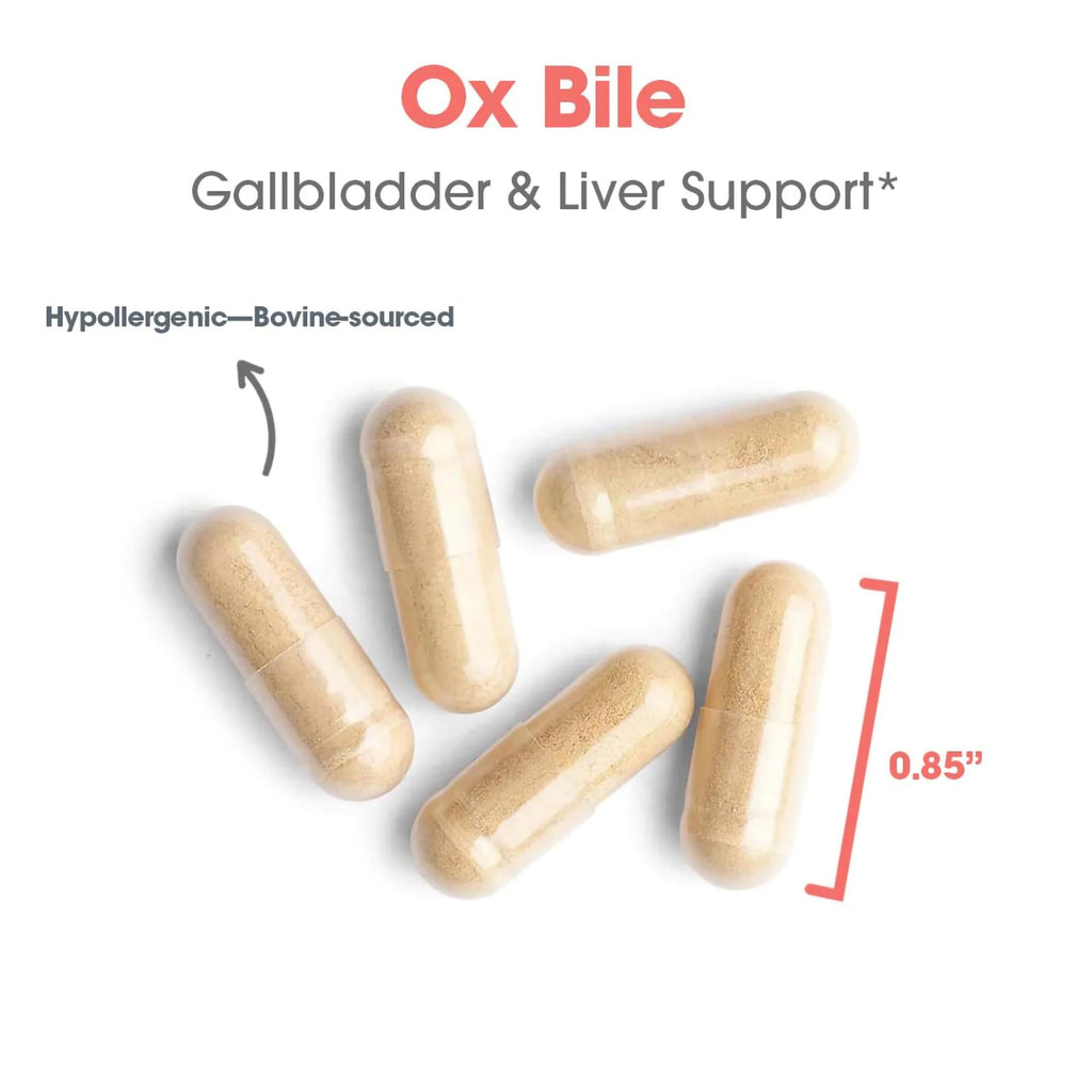 ARG Ox Bile 125 mg – Supports Fat Digestion – Delivers 125 mg Concentrated Bile Salts per Serving – Hypoallergenic & Vegetarian – 180 Servings – 180 Vegicaps
