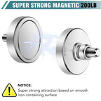 Super Strong Neodymium Round Magnet with M8 Male Thread Nuts Bolts 200 lb Corrosion-Resistant Mounting Magnet for Lighting Camera and Other Brackets Outdoor Tools 44mm D - 16 Packs
