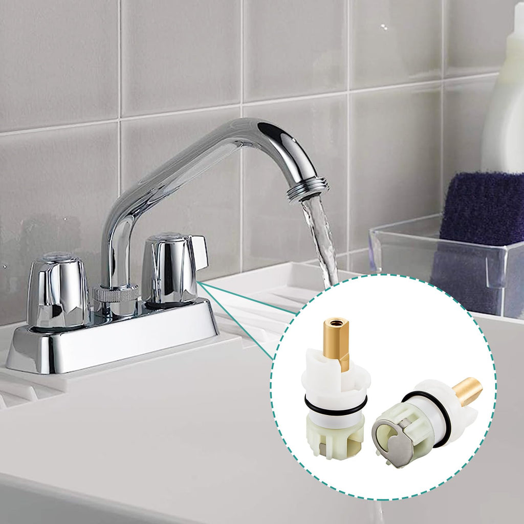 RP25513 faucet stem assembly Replacement Kit for two handle faucet repair kit with RP24096 Cartridge RP4993 Seats Springs RP24097 1/4 Turn stop, 2 Pack