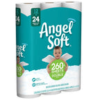 ANGEL SOFT Toilet Paper Bath Tissue, 12 Double Rolls, 260+ 2-Ply Sheets Per Roll
