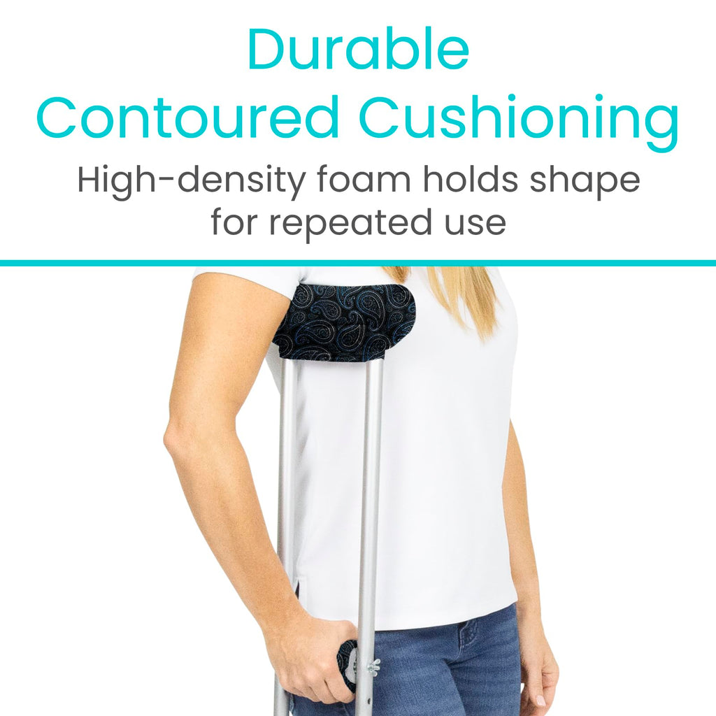 Vive Crutch Pads for Armpits and Hand Grips - Pads for Crutches Handles and Underarms - Crutch Cushions Covers - Soft Padded Under Arm Cover - Crutch Accessories for Women, Men, Kid (1 Pair, Paisley)
