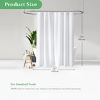 Dynamene Waffle Shower Curtain 256 GSM Heavy Duty Fabric 72"x72" White