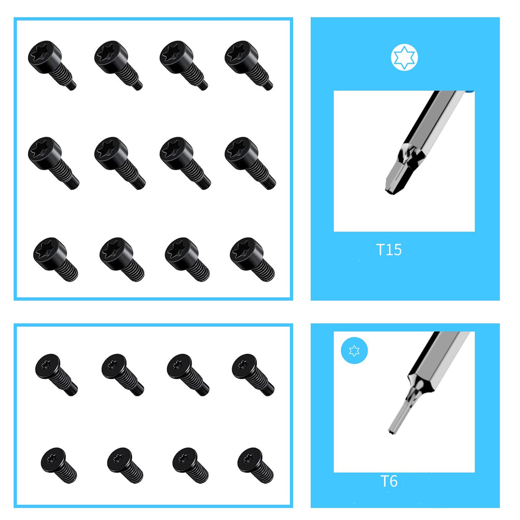 Ring Doorbell Screws Replacement, Blue Double-Ended T6 T15 Screwdriver with 20Pcs/5Set Security Screws - Battery Change & WiFi Setup for Video Doorbell Camera Replacement Kits