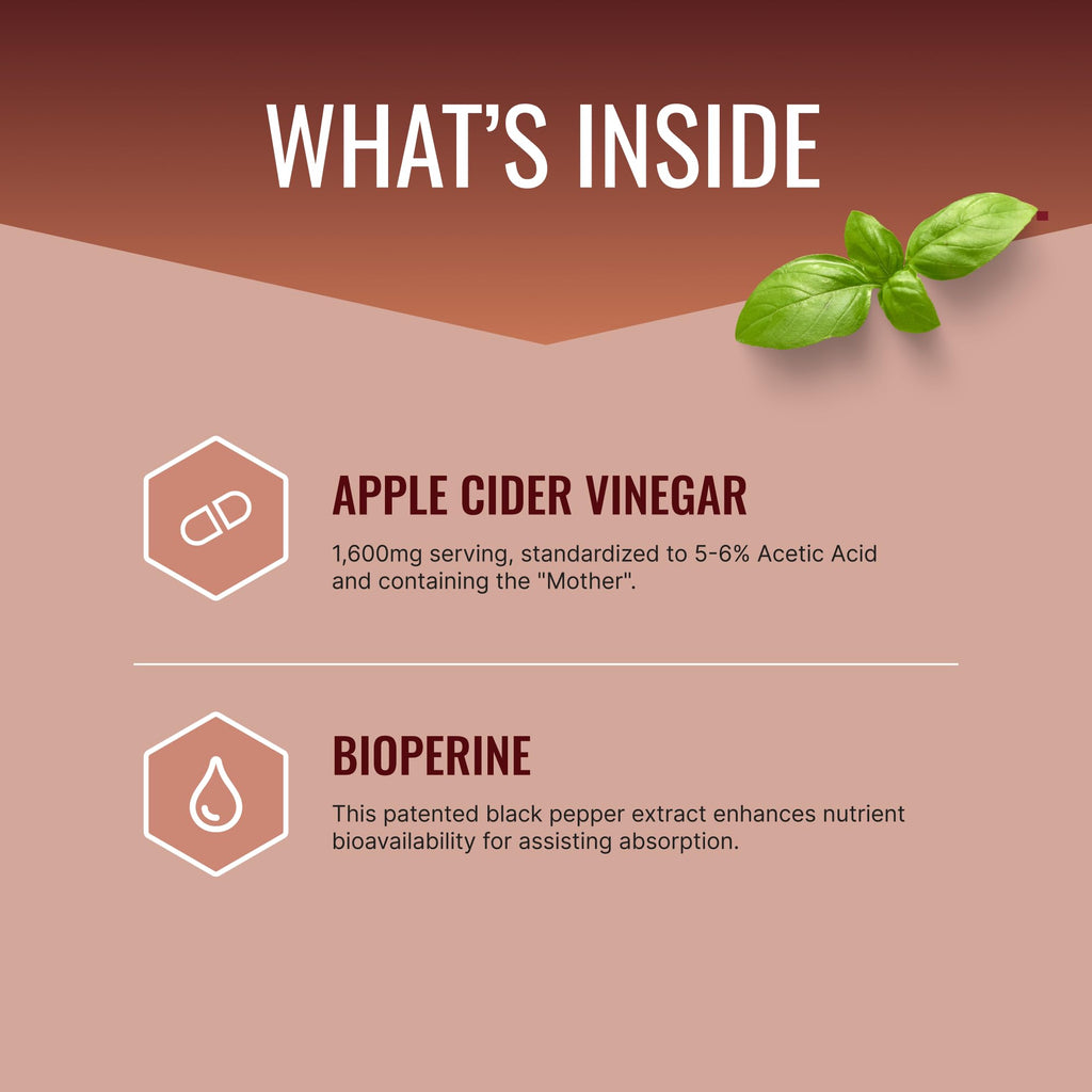 Approved Science Apple Cider Vinegar Capsules with 'The Mother' and BioPerine – 1600mg ACV Supplement – Non-GMO, Vegan, 60 Capsules (Pack of 6)