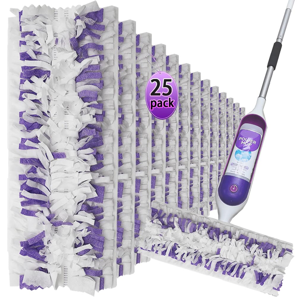Disposable Mop Pads for S-wiff-er PowerMop Multi-Surface Mopping Pad Refills | Safe on All Finished Floors | Compatible with Swiffer PowerMop (25 Count)
