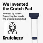 Crutch Pads & Hand Grip Covers for Underarm Crutches – Comfortable Soft Cushion Set, Breathable & Washable – Armpit & Handle Padding Crutch Accessories for Adults – Crutcheze – Black