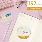 Kutoda Marble Diary with Lock, 192 Pages College Ruled Secret Journal with Lock, Waterproof A5 locked journal for women, Cute Diary Stuff for Teen Girls (Pink)