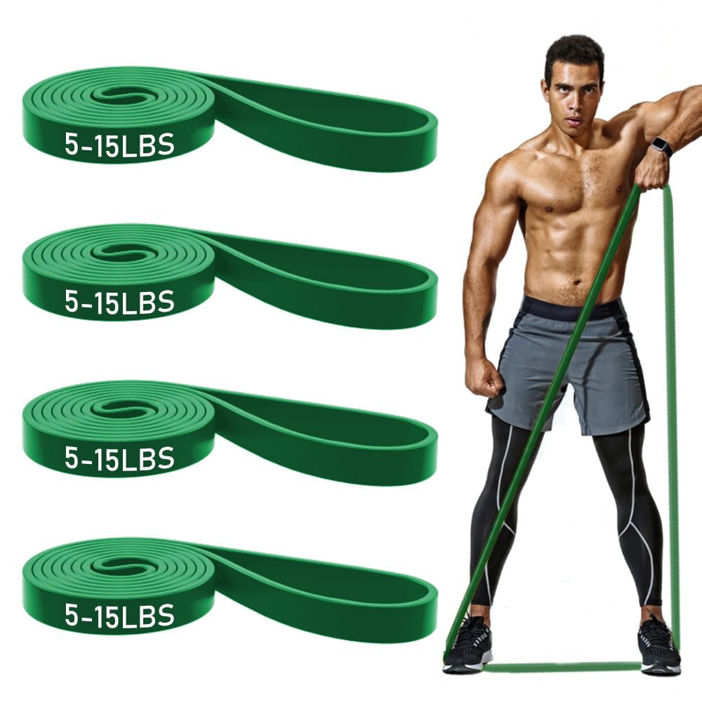 ROSAPOAR Resistance Band Pull up Band Fitness Exercise Bands Natural Latex for Workout Body Stretch Powerlifting Band Fitness Sport Training at Home/The Gym - Dark Green