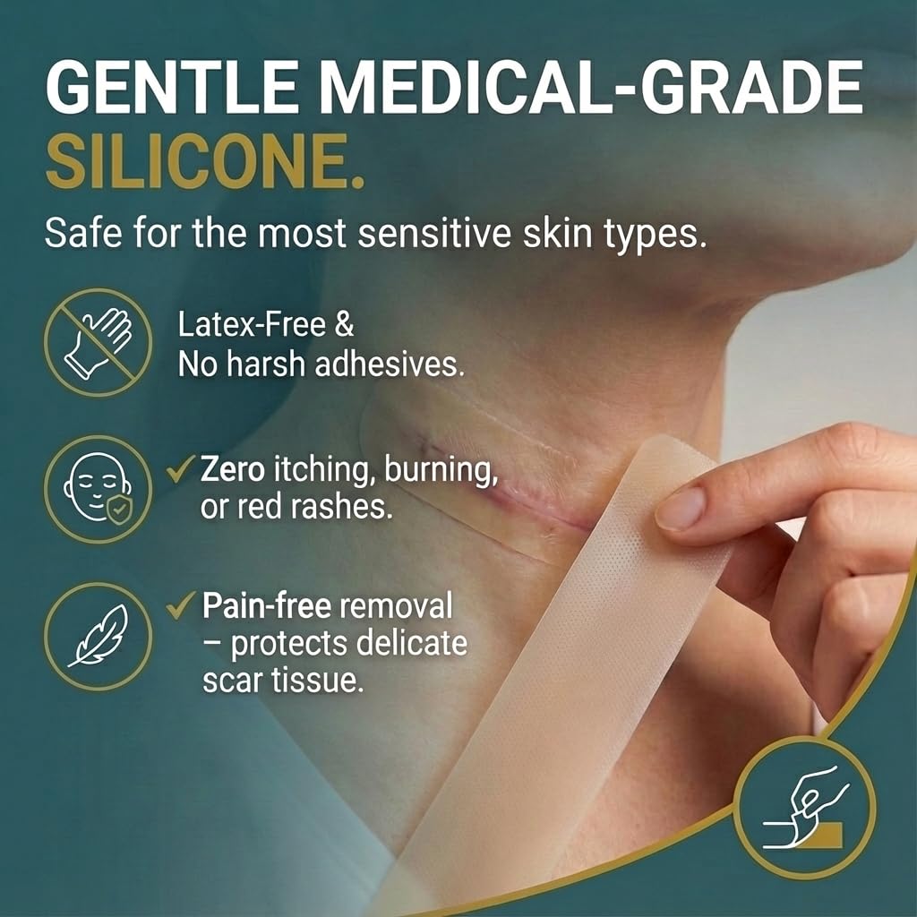 VLXO Silicone Scar Tape Roll (60" x 1.6") for Surgical & C-Section Scars