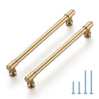 JOY DECOR 5 Pack 6-1/4 Inch Champagne Bronze Cabinet Handles Modern Dresser Drawer Pulls Kitchen Cabinet Hardware for Cupboard Door Handles