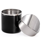 ZOOFOX Set of 2 Mini Trash Can with Swing Lid, Brushed Stainless Steel Countertop Garbage Bin, Modern Tiny Waste Basket for Office Desk, Vanity, Makeup Tabletop, Coffee Table