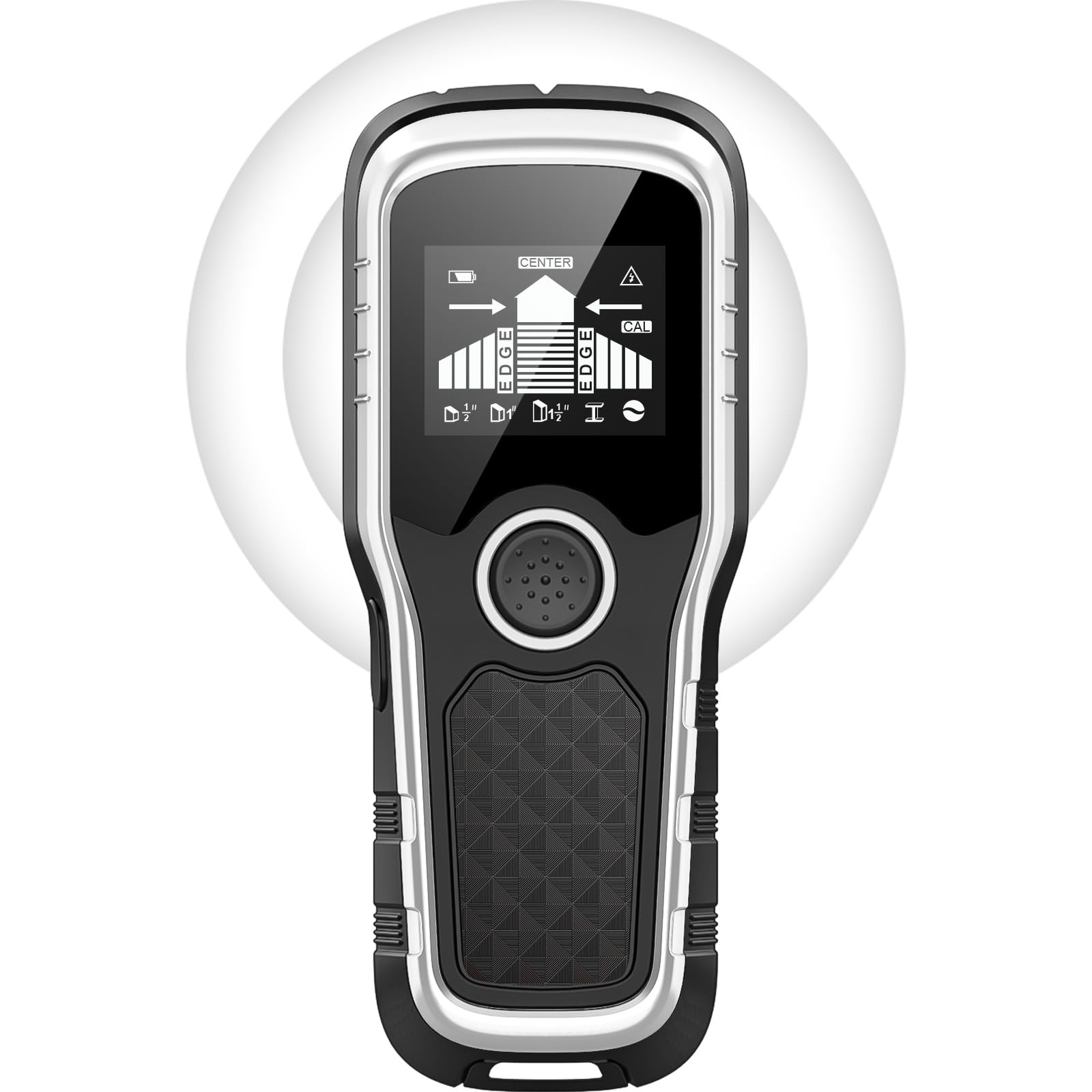 Stud Finder Wall Scanner, Advanced 5-in-1 Detector for Wood, Metal, Joists, Pipes, and AC Wires, New version Intelligent Chip, High-Definition LCD Display Screen & Audible Alarm (Silver)