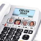 SWISSVOICE 3355 DECT 6.0 Corded Big Button Phone for Elderly with Answering Machine and Additional Cordless Handset - Loud Phones for Hard of Hearing - Hearing Aid Compatible Phones