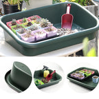 Defemim Garden Tidy Tray, Multifunctional One Piece Potting Tray for Seeding, Mixing, Growing and Pot Storage, Succulent and Cactus Soil Potting Mix Tray 23"x16.4"x4.3",Green