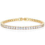 Haqptul 18K Gold/Sterling Silver Plated Tennis Bracelet for Women Men Cubic Zirconia White Gold Diamond 3mm Size 6.5-7.5 Inch