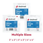 Dealmed 4x4 Sterile Gauze Pads - Disposable - 100 Count Case of 12
