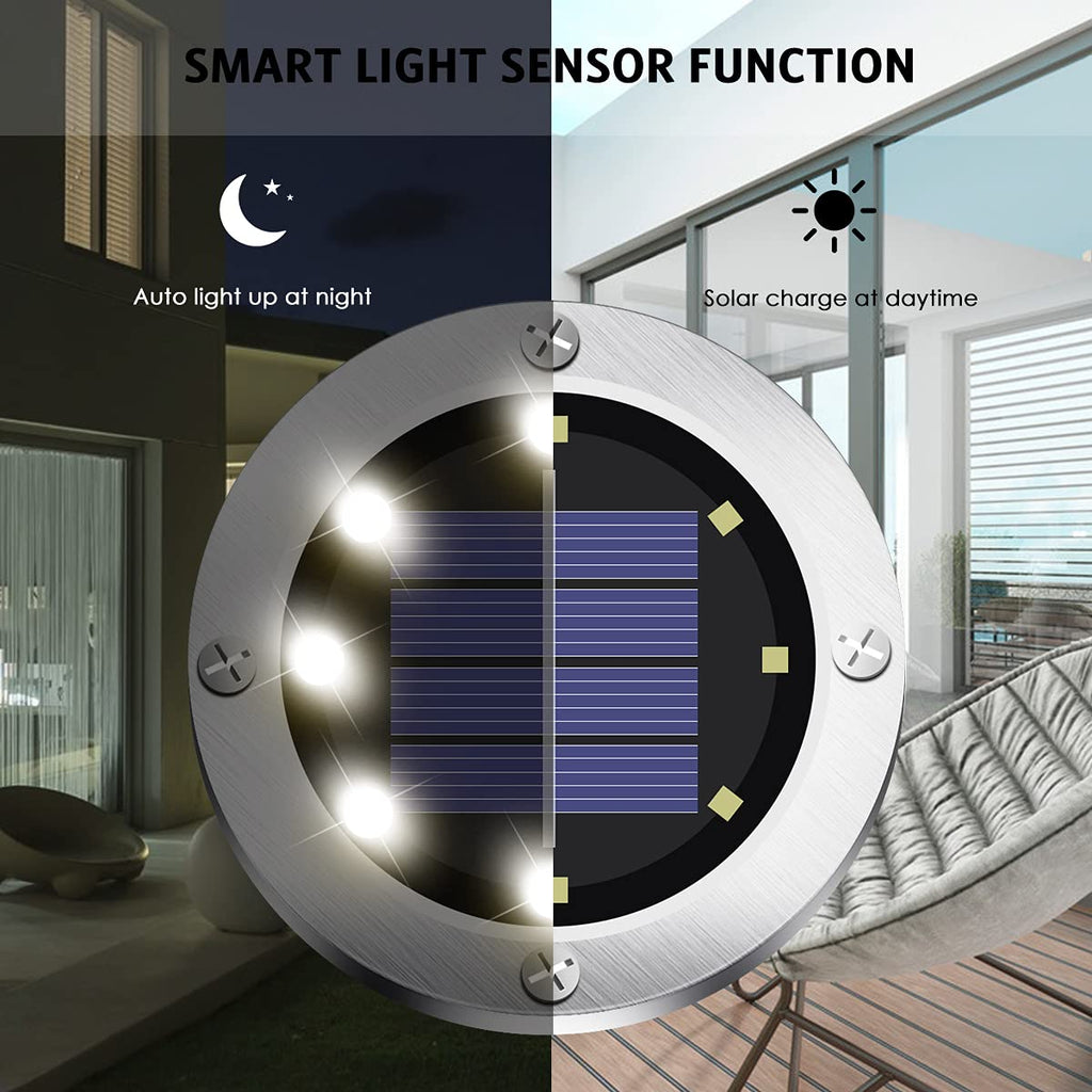 OULONGER Solar Ground Lights 16 Packs, Garden Solar Outdoor Waterproof Pathway Bright In-Ground Landscape Lights for Patio, Lawn, Yard, Driveway, Step and Walkway White Light