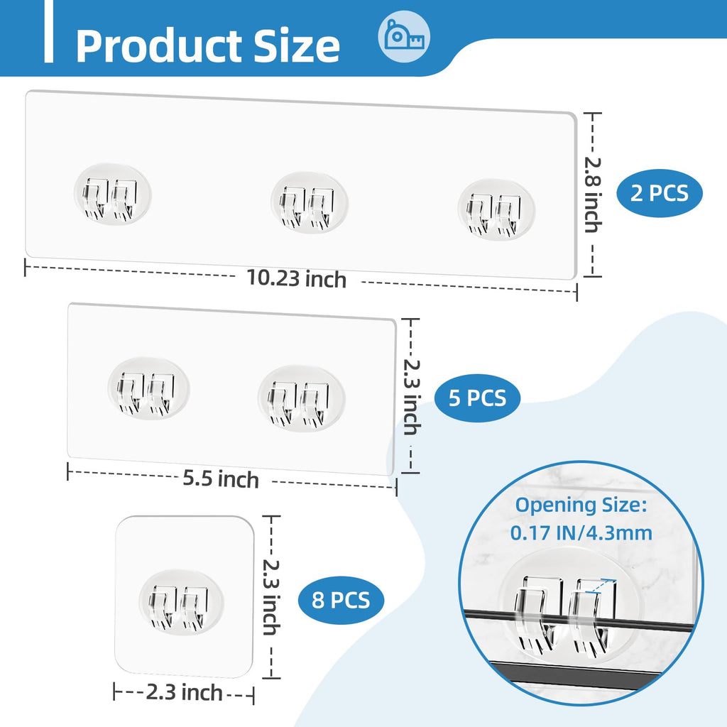 EILKBLA 15 Pack Shower Caddy Adhesive Replacement - Strong No Drilling
