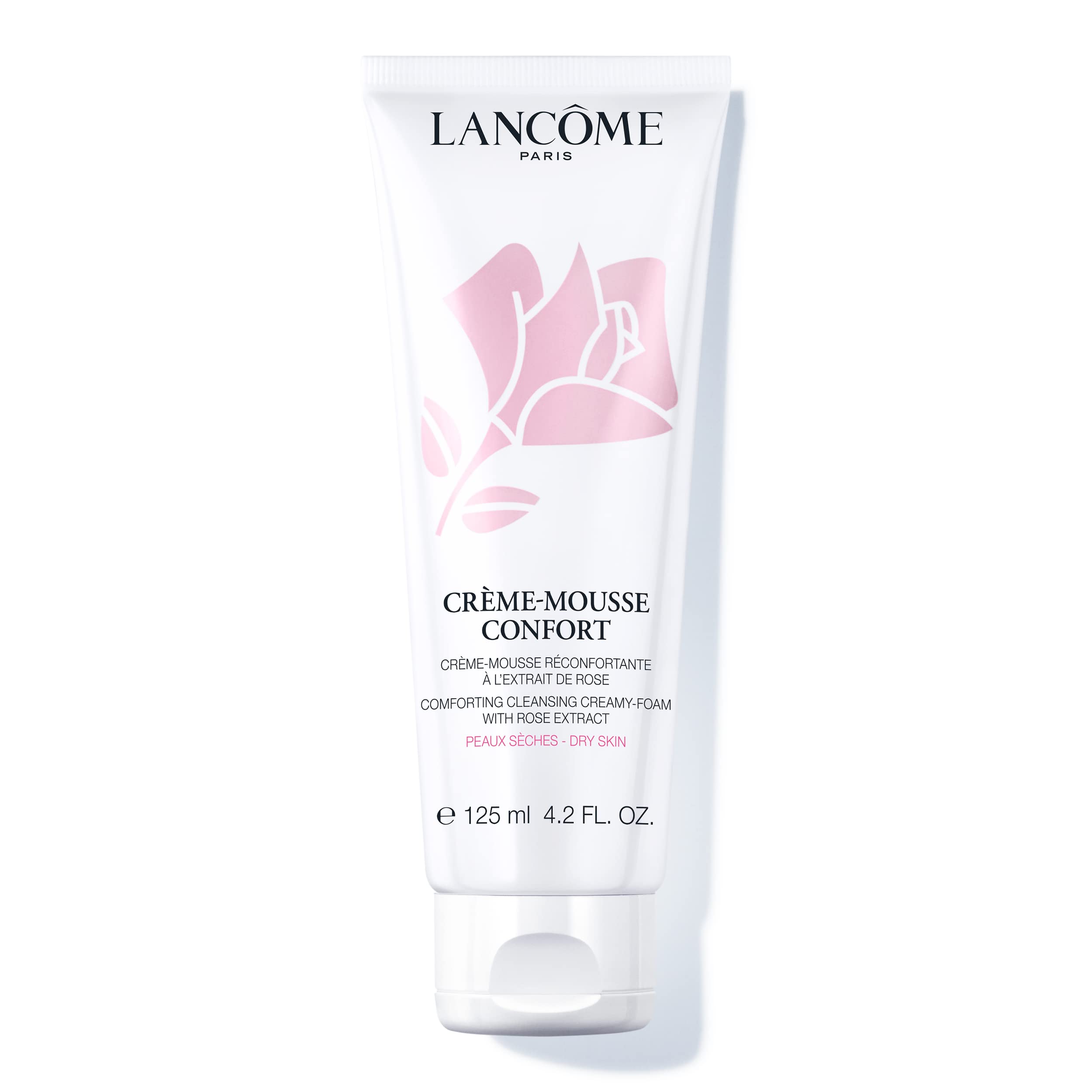 Lancôme Créme Mousse Confort Foaming Facial Cleanser | Comforting Cream Cleanser & Makeup Remover with Rosehip Oil | Gentle Hydrating Face Wash for Soft, Radiant Skin | 4.2 Fl Oz