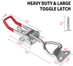 Vicuna R Heavy Duty Toggle Latch Clamp 4003, Large Adjustable Toggle Clamp Latch With Lock Hole, 1320Lbs Holding Capacity Pull Latch for Smoker Lid Jig, Tool Box Case - 2Pack (with 10PCS Screws)