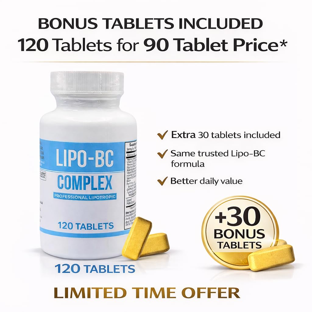 Lipo BC, Lipo B-Complex 90 Tablets. New Label with Best by Date, Same Formula.