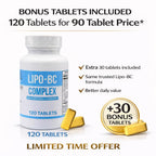 Lipo BC, Lipo B-Complex 90 Tablets. New Label with Best by Date, Same Formula.