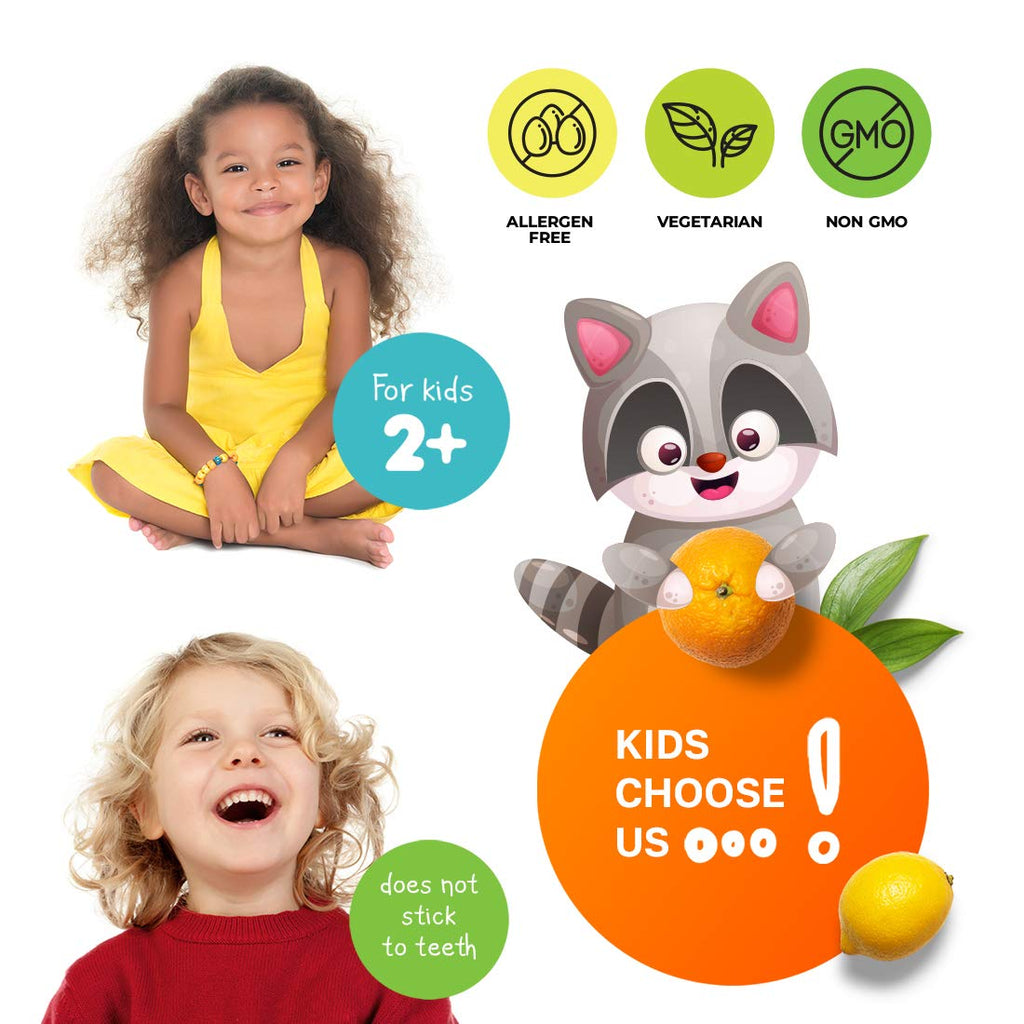 DR. MORITZ Vitamin C Gummies for Kids & Adults 240 mg - Immune Support Low-Sugar Chewable Vitamins for Toddlers - Vegetarian Gelatin-Free Children's Dietary Supplement (Citrus Flavor) (120 Count)
