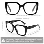DOOViC 3 Pack Oversized Reading Glasses for Women Blue Light Blocking Square Stylish Computer Readers +1.75 Strength
