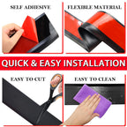 Vinyl Wall Base Baseboard Molding Trim 4" Flexible Self Adhesive Rubber Wall Base Moulding Trim Peel and Stick Design, 4 Inch x 20 Feet, Black
