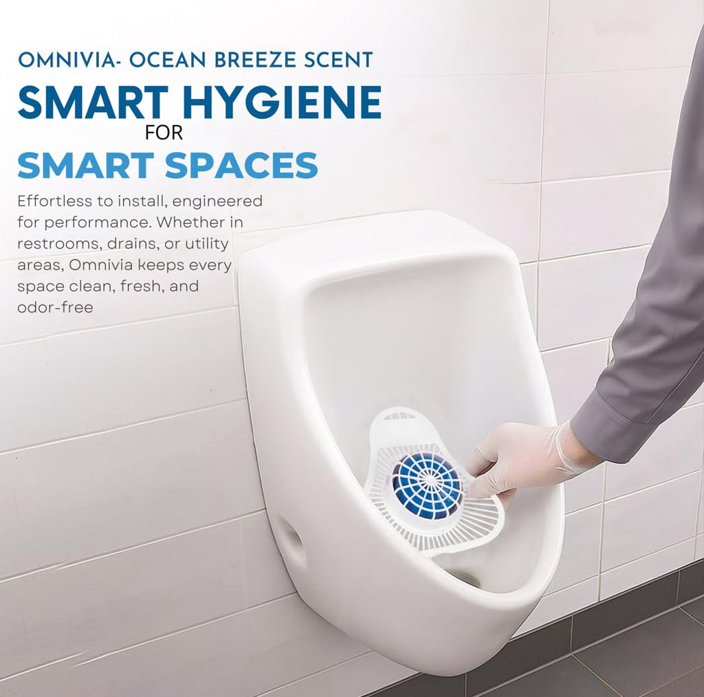 The ULTIMATE Urinal Cakes for Men Bathroom, Up to 3000 Flushes,12 Pack Urinal Screen Deodorizers, Ocean Breeze, Splash-Free Design, Fits All Urinals, Urinal Deodorizer, Gloves & Tongs included