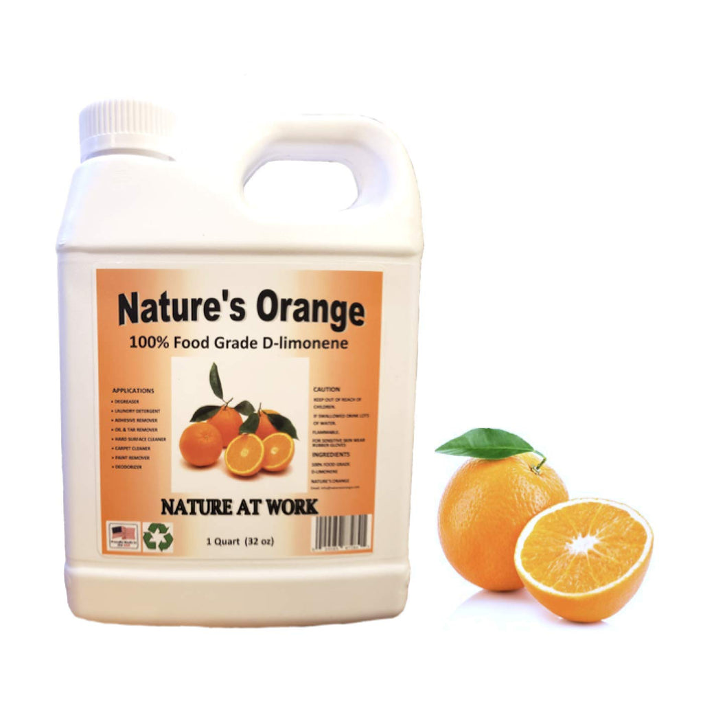 Nature's Orange 100% Pure Food Grade D-Limonene (Orange Oil Limonene Extract. Citrus Cleaner, Degreaser, and Deodorizer) 32 Fl. oz