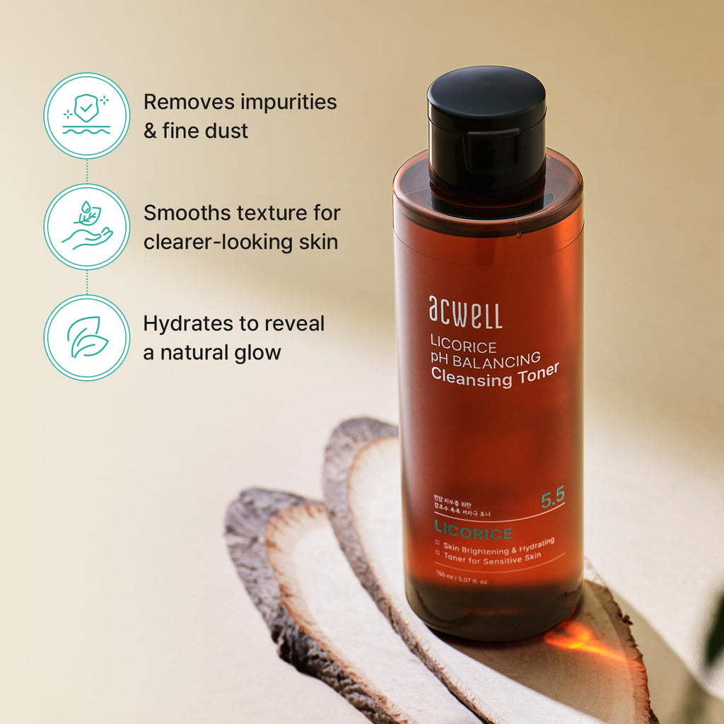 ACWELL Licorice pH 5.5 Balancing Cleansing Toner, 5.07 fl oz