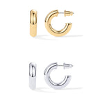 PAVOI Chunky Open Hoop Earrings, 14K Gold Plated, Two Tone Gold, Size 20