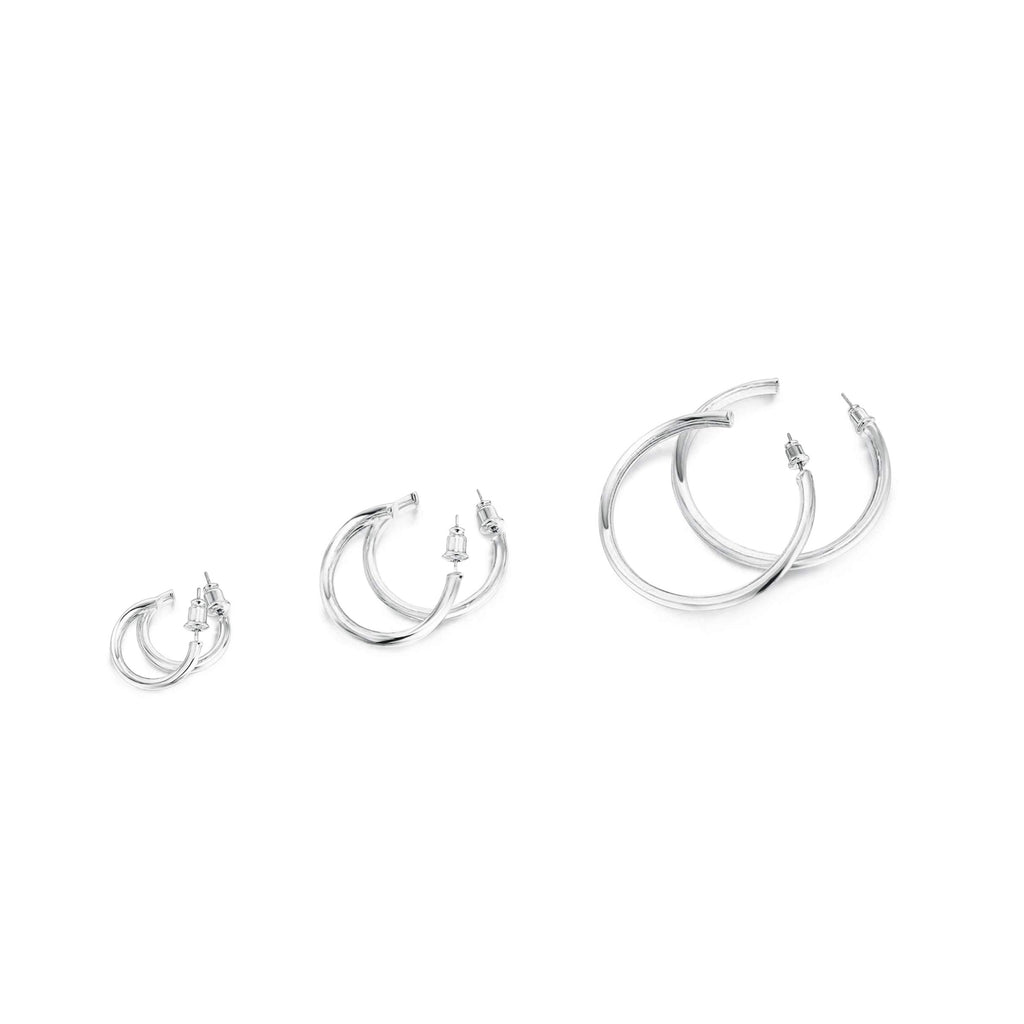 PAVOI Infinity Thick Hoop Earring Set for Women, White Gold, Size 20