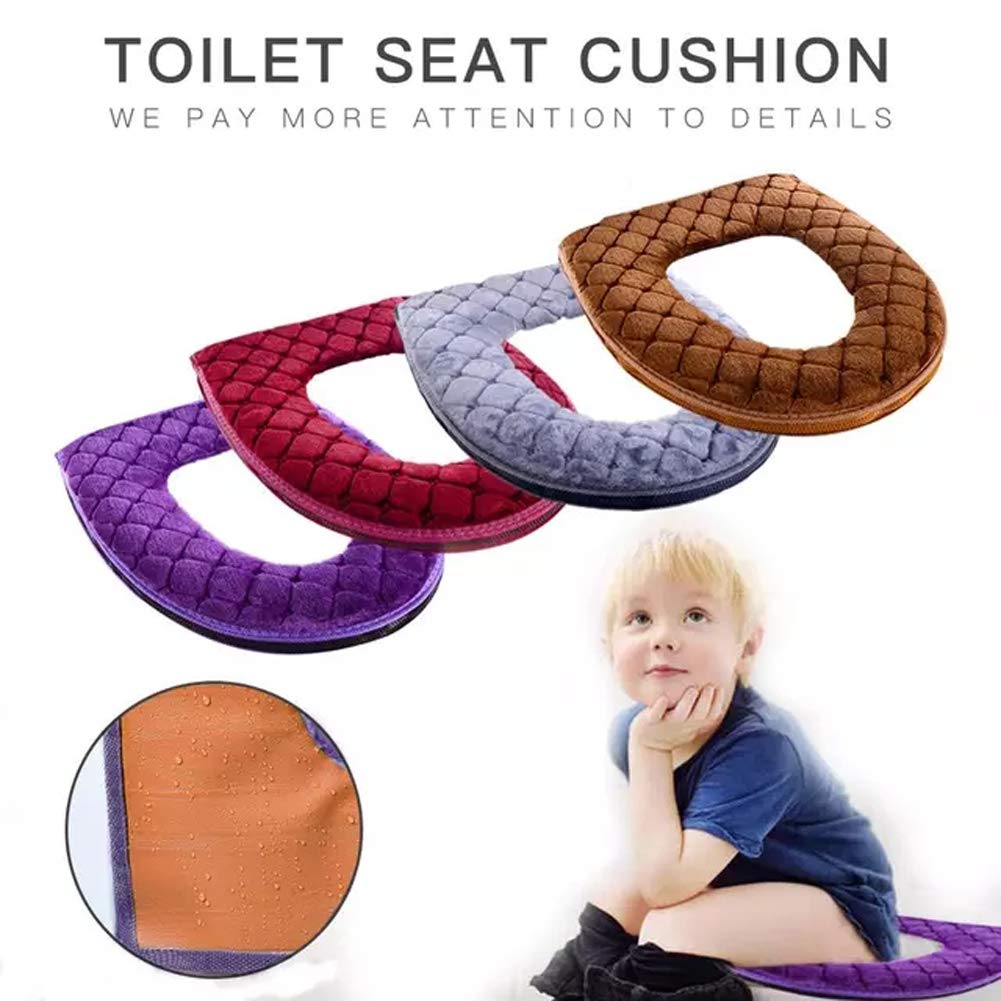 WDSHCR Toilet Seat Cushion - Soft, Thicker, Warmer Washable Covers with Zipper - Home Reusable (Gray)