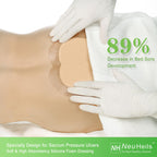Sacrum Silicone Foam Dressing with Gentle Border for Sacral Ulcer, Pressure Ulcer, Butt Bed Sore, Size 7''x7'' (4.9''x5.3'' Pad), 5 Pack, High Absorbency Silicone Adhesive Wound Bandage by NeuHeils