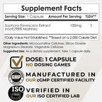 Matrine Capsules | 100mg | 98% | Sophora flavescens Extract | 180 ct