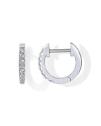 PAVOI Vermeil Hoop CZ Small Huggie Earrings for Women, White Gold