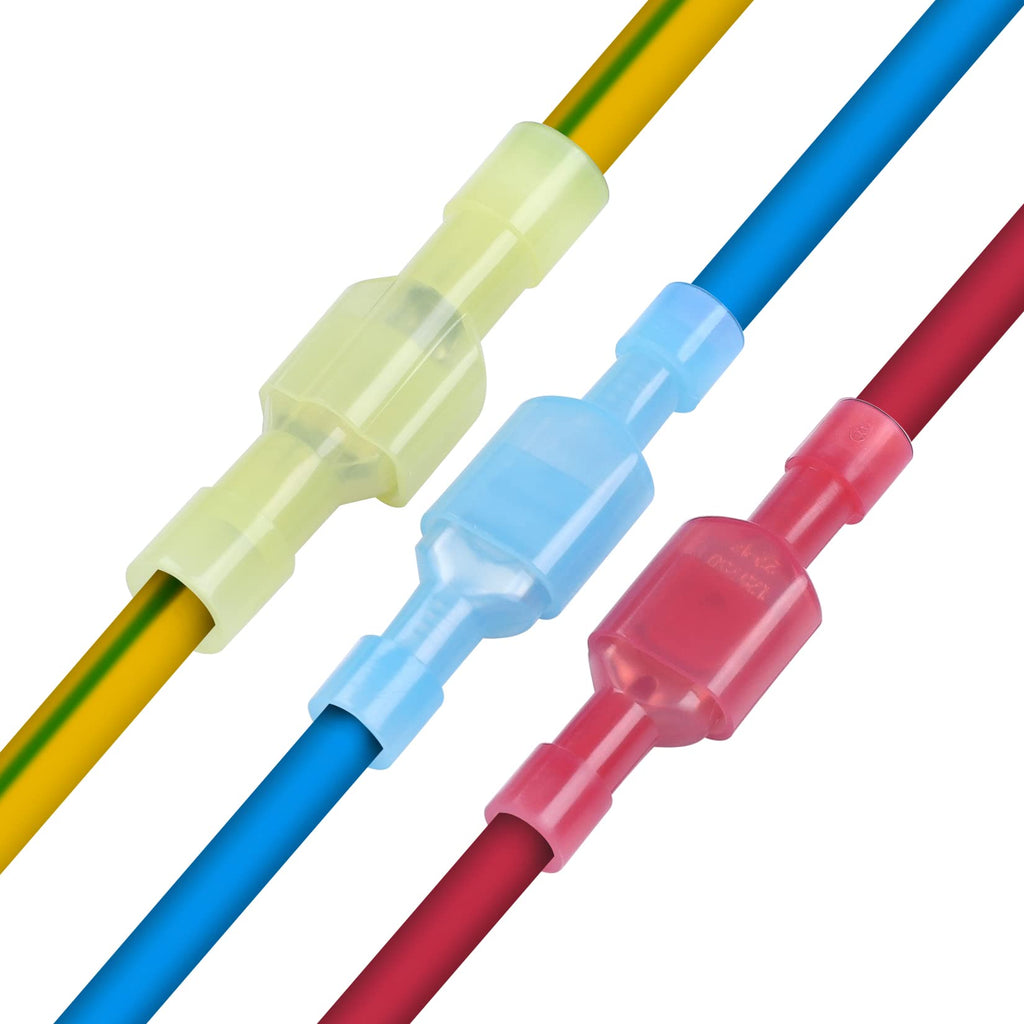100 Pcs XHF Blue Nylon Female Spade Connectors 16-14 AWG Quick Disconnect Wire Terminals Insulated Wire Crimp Connectors