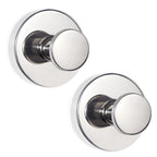 ZESLMG Suction Cup Hooks for Shower, Chrome Wreath Hangers for Front Door Glass Window Bathroom Kitchen Wall, Removable Towel Holder Bath Robe Loofah Coat Hooks No Damage for Hanging, 2 Pack