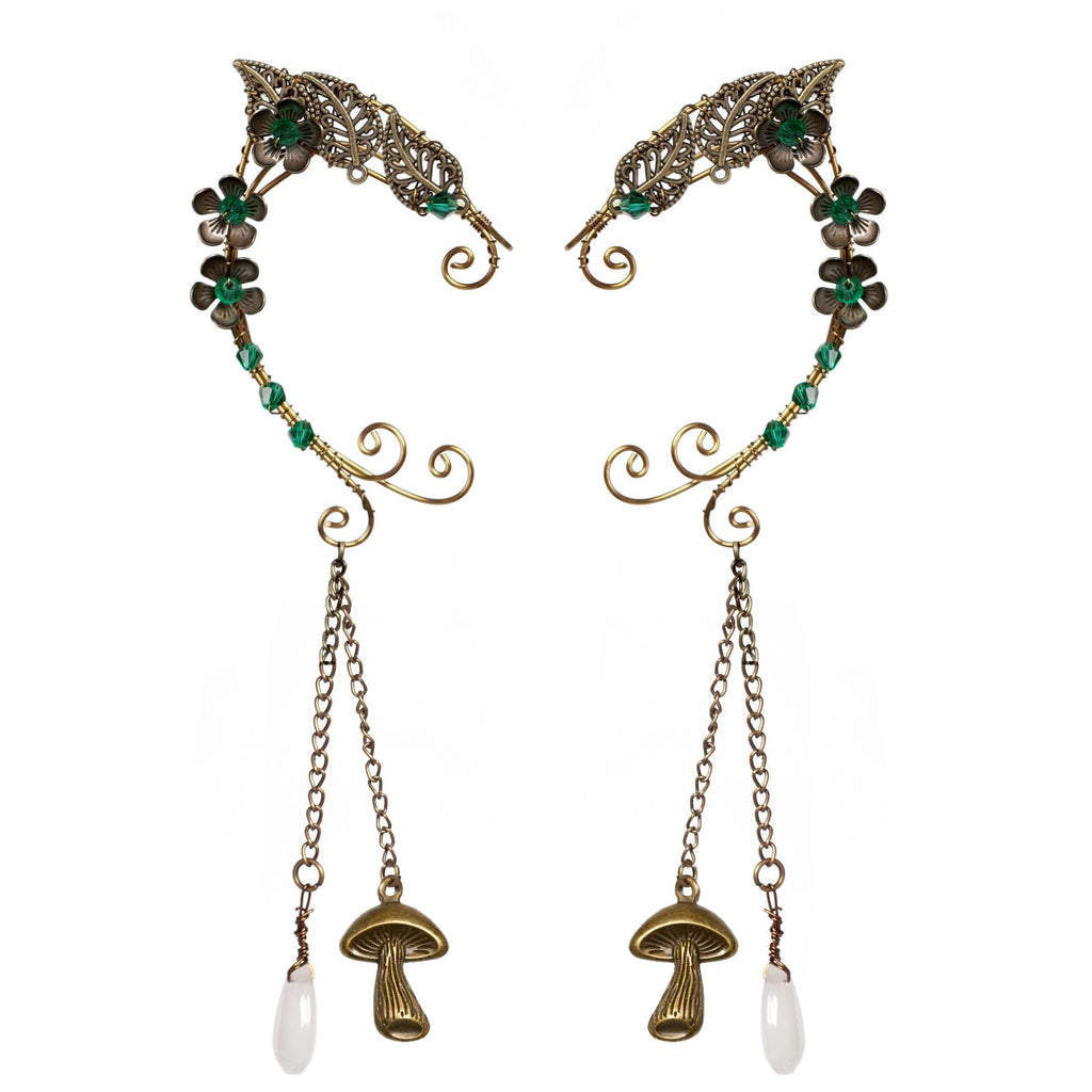OwMell Fairy Elf Ear Cuffs, Handcraft Ear Clips Wrap Earrings, Non-Pierced