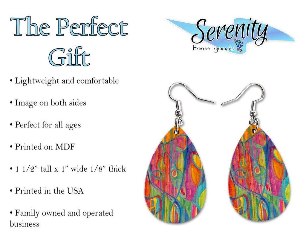 Maureen Claffy Artist Collection | Cut To The Light Teardrop Dangle Earrings Set | Colorful Abstract Earrings | Lightweight Boho Dangle Earrings for Women