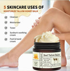 Beef Tallow For Skin, Beef Tallow and Honey Balm Face Moisturizer, Organic Grass Fed Tallow Deeply Nourishing for Face & Body - Whipped Beef Tallow Skin Balm, Moisturizing Skin Care Cream for Dry Skin